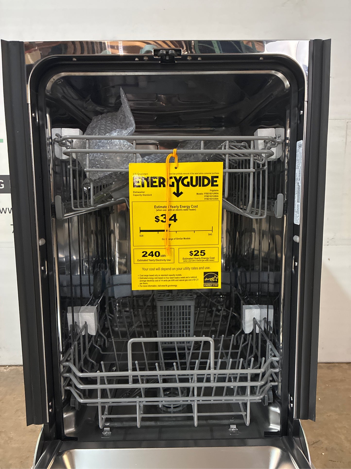 Frigidaire 18" Front Control Tall Tub Dishwasher, SS