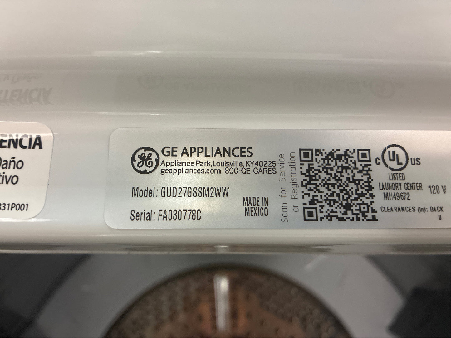 3.8 cu. ft Washer 5.9 Gas Dryer White
