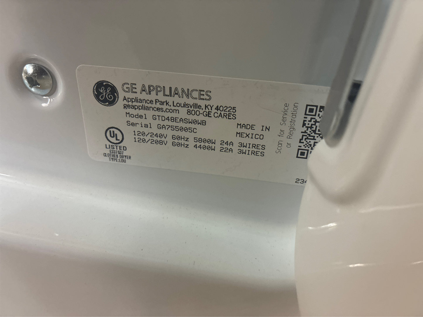 GE 7.2-cu ft Vented Electric Dryer ( White )