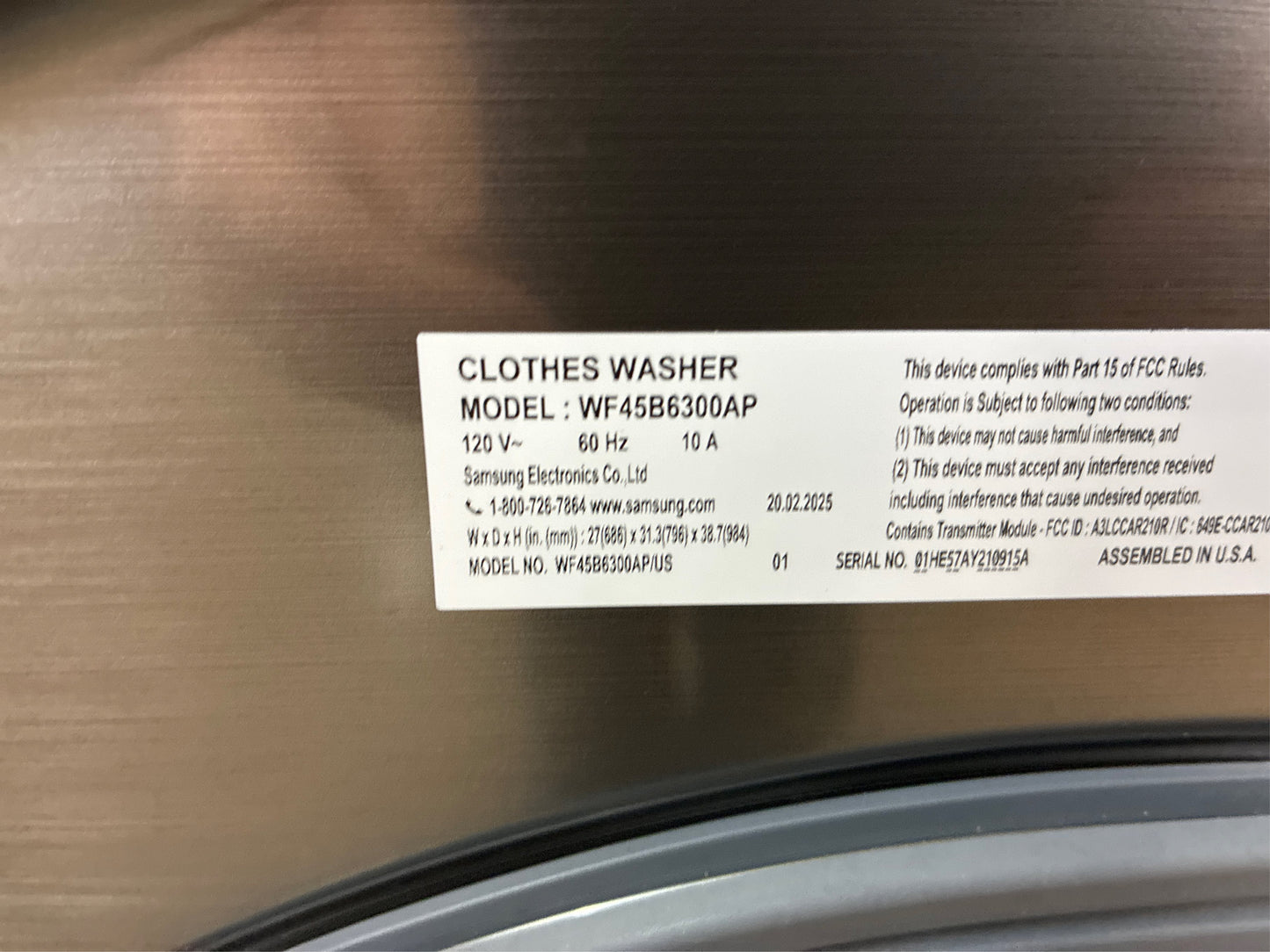 4.5 cu. ft. Smart HE Front Load Washer, Platinum