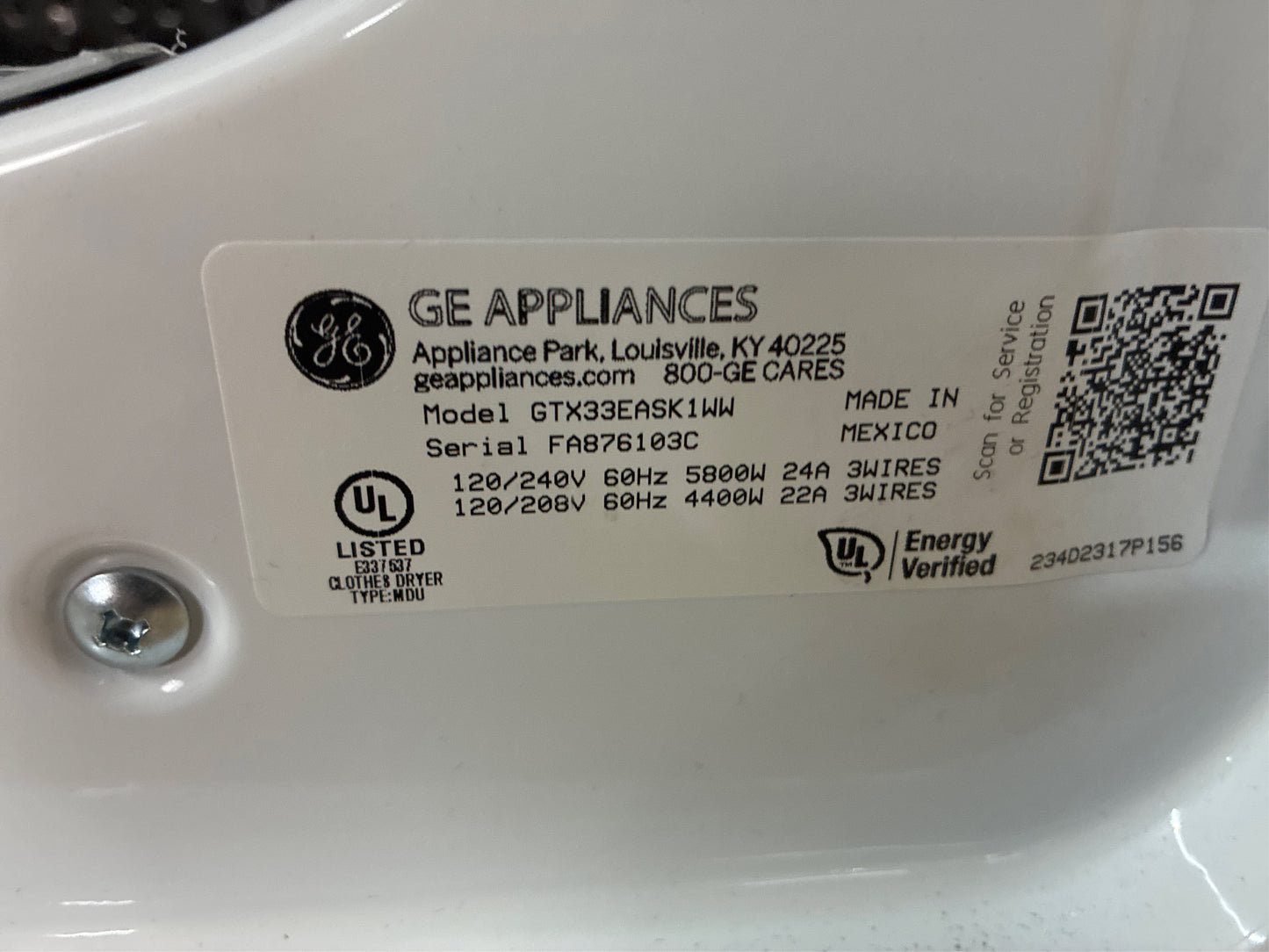 GE 6.2-cu ft Vented Electric Dryer (White)