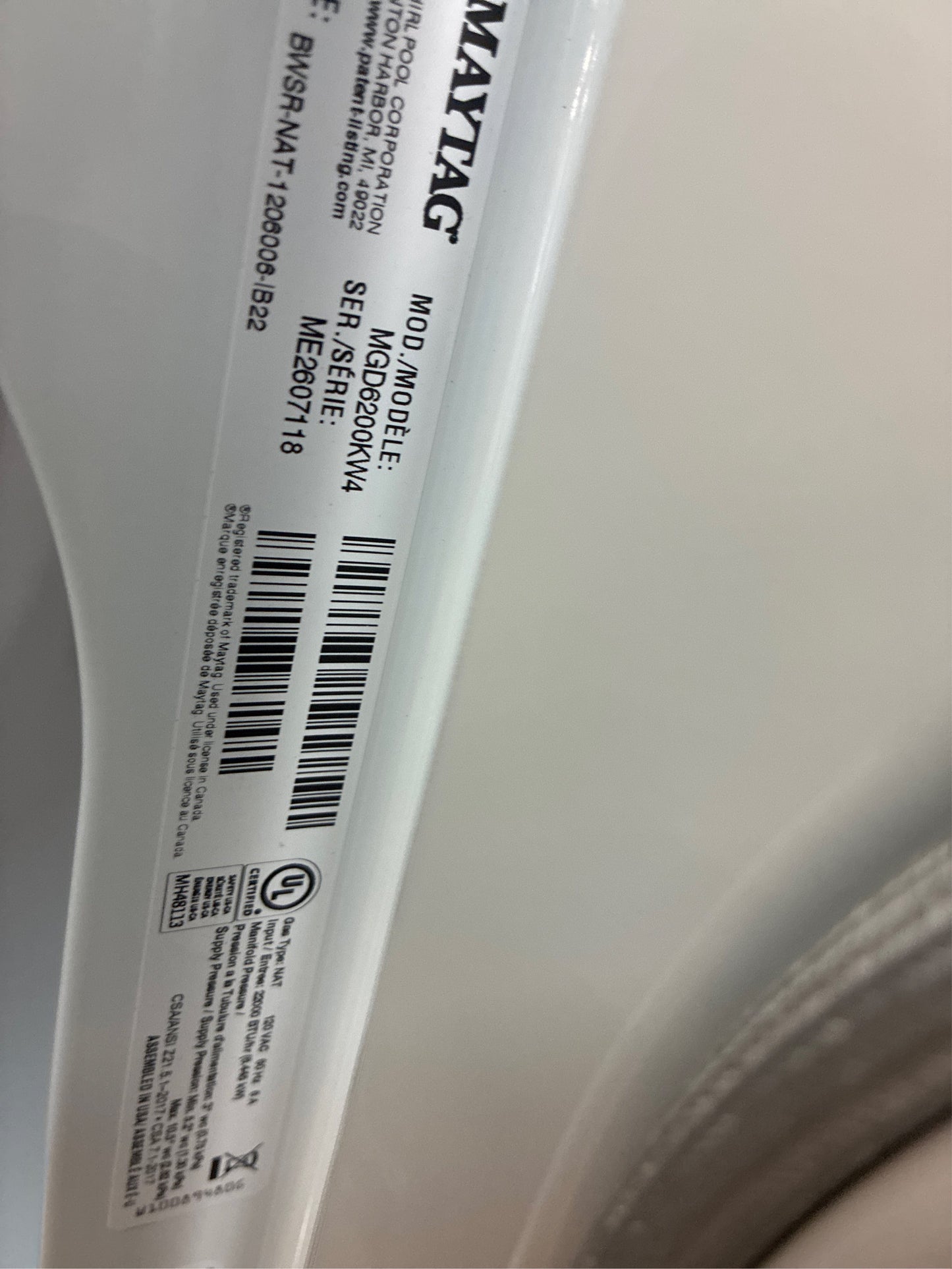 Maytag 7.0 cu. ft. White Electric Vented Dryer