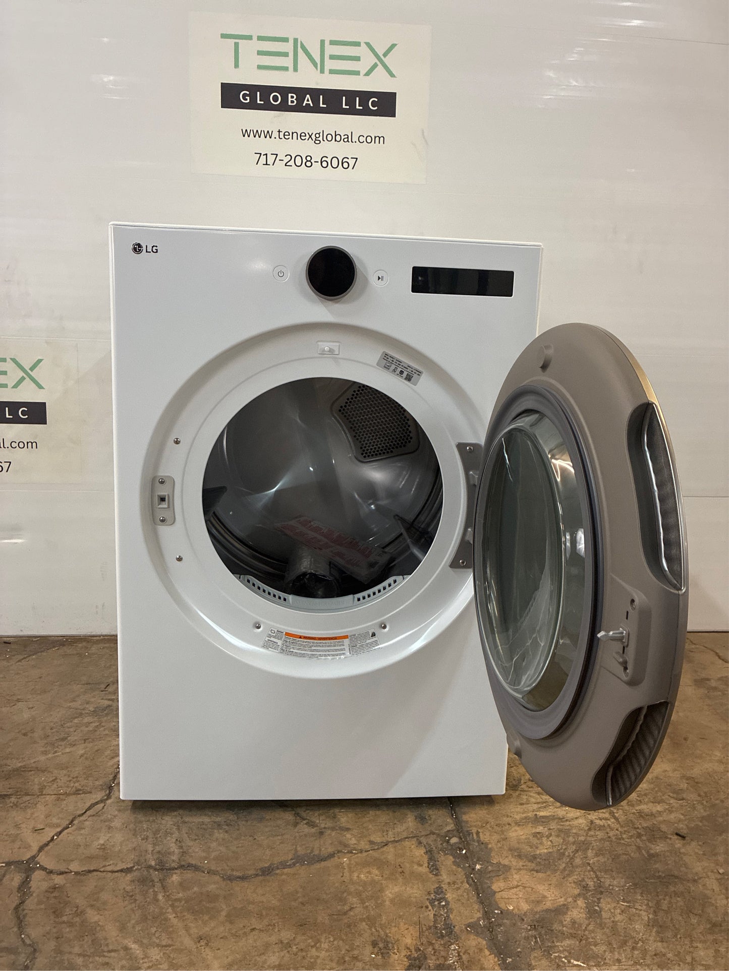 LG 7.4 cu ft Stackable SMART Electric Dryer in White