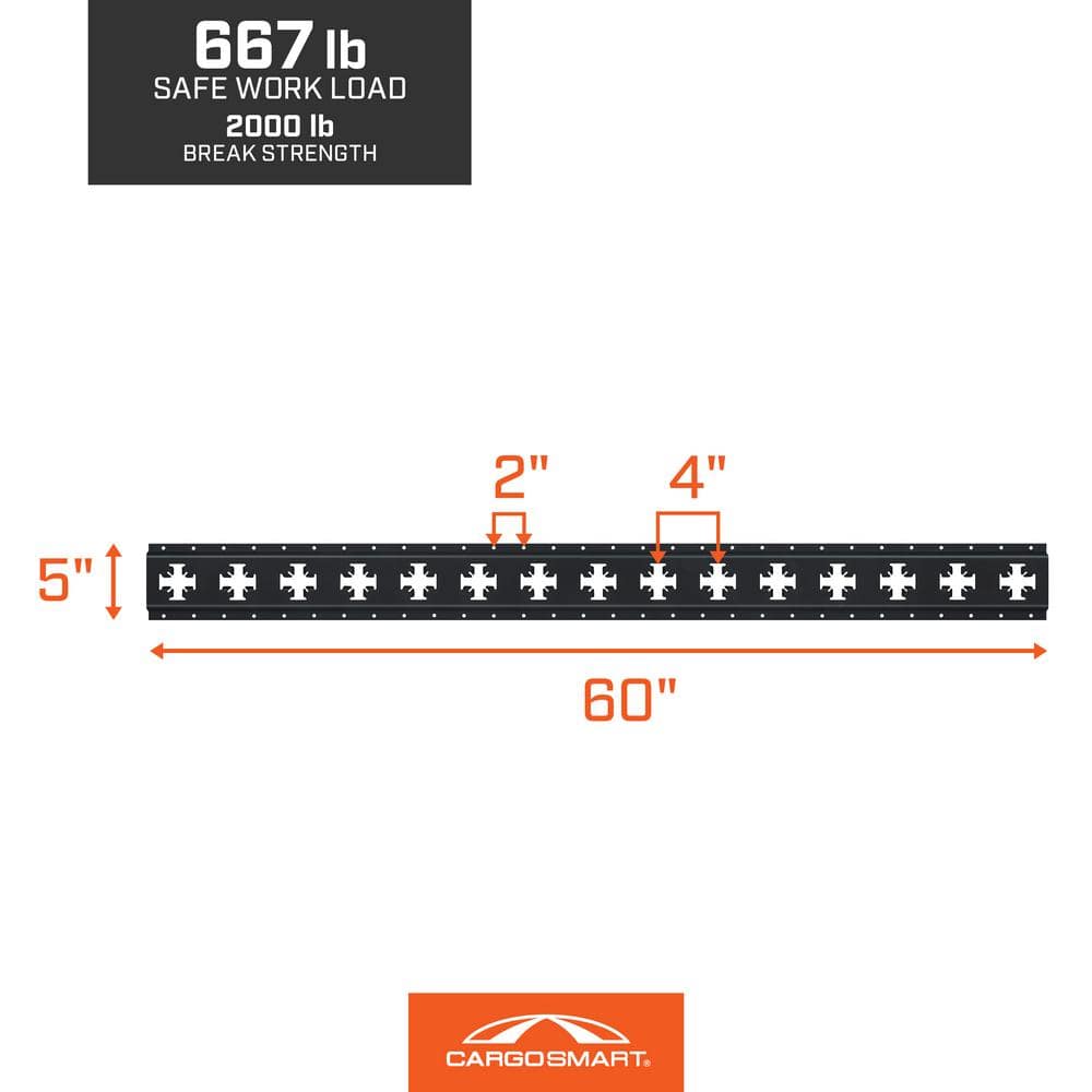 60 in Matte Black X-Track Rail - 1 pack