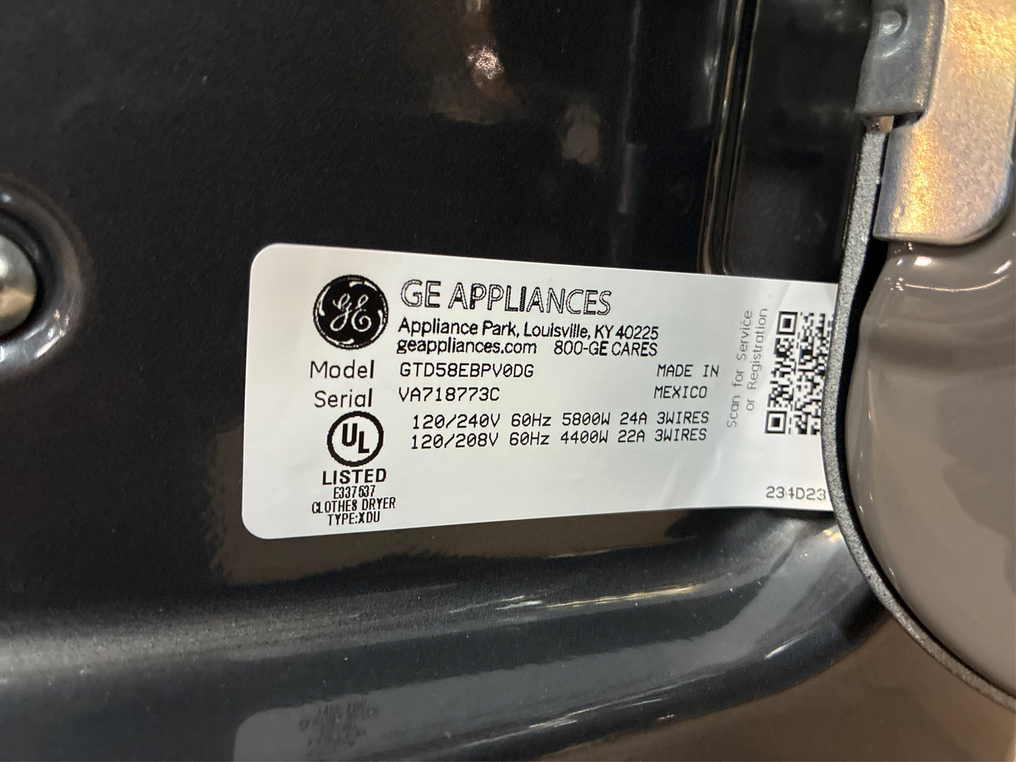 GE 7.4 cu. ft. Vented Front Load Electric Dryer