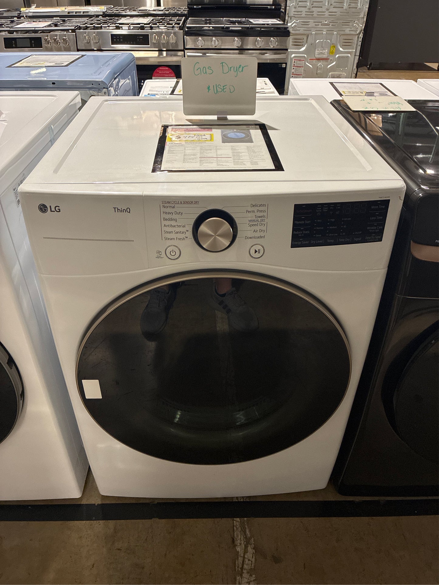 7.4 Cu. Ft. Vented Gas Dryer, White, TurboSteam