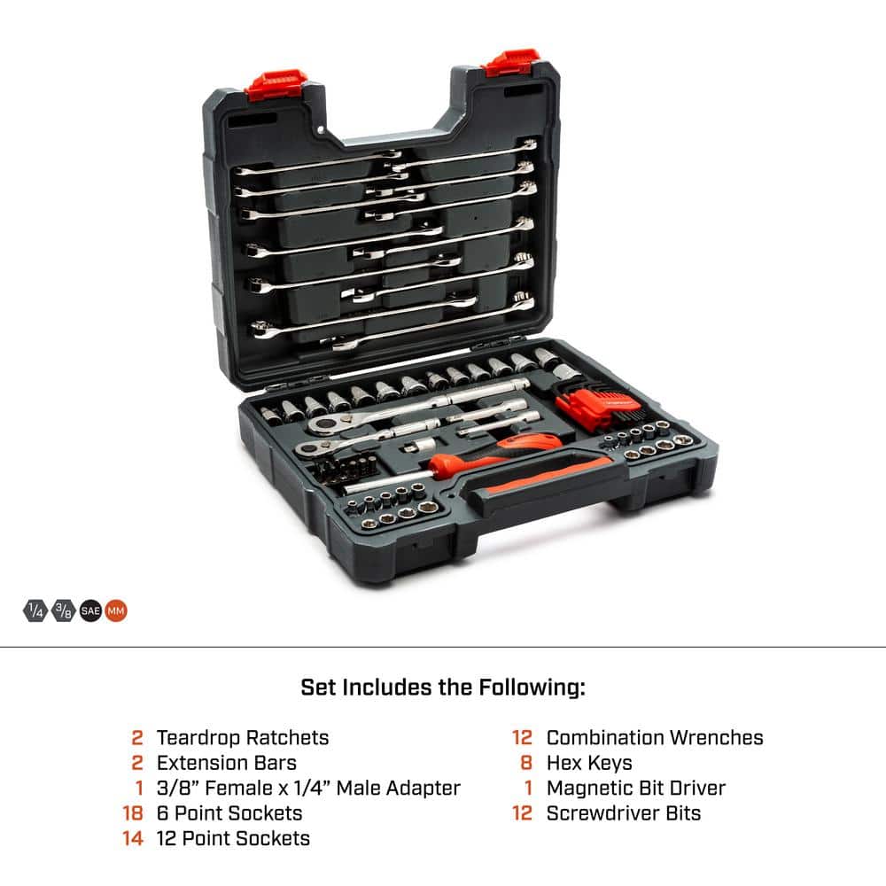 1/4 & 3/8 in. Drive 6 & 12-Point Tool Set (70-Pc)