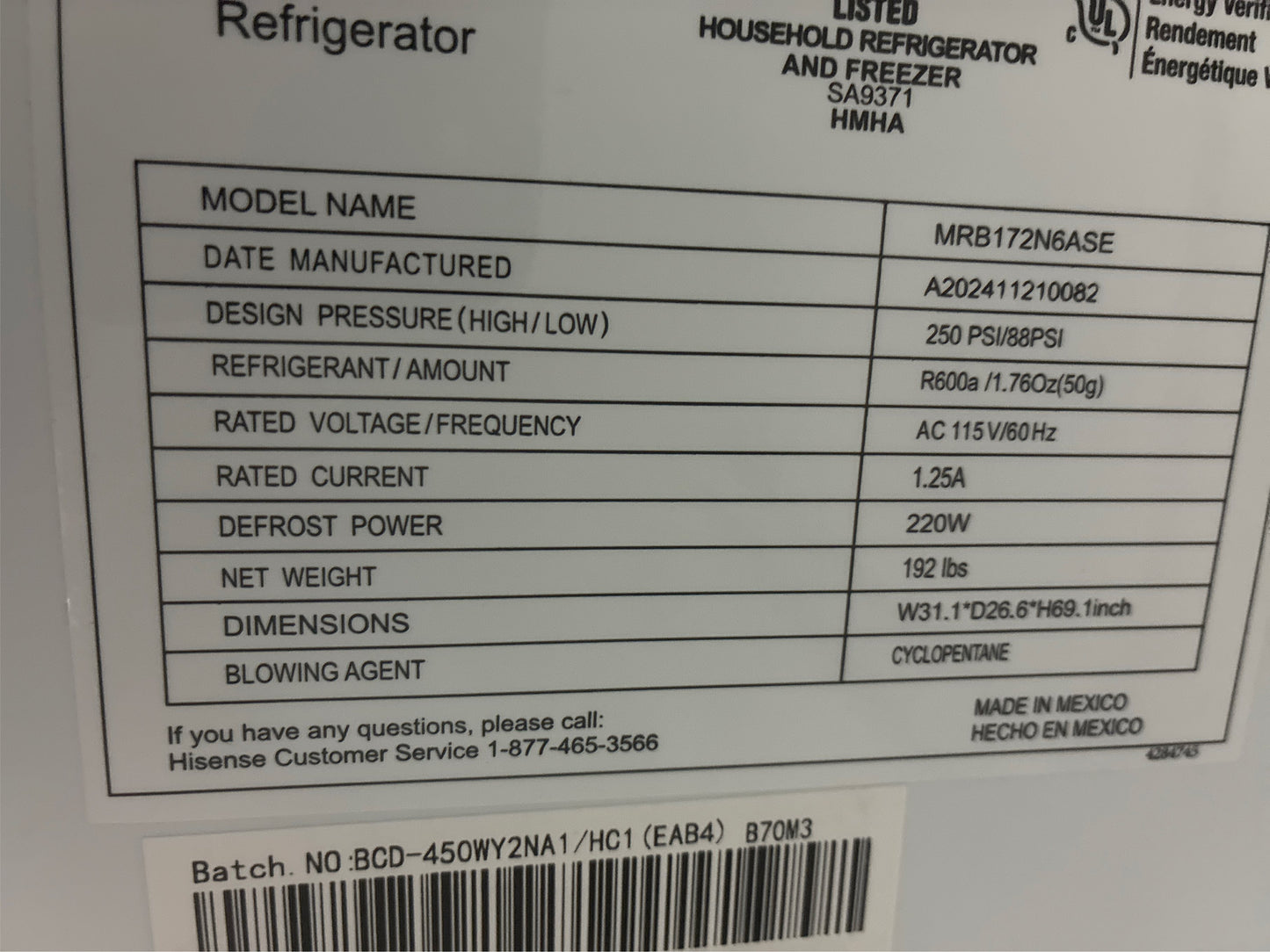 Mora 17.2 cu. ft. Counter Depth Refrigerator