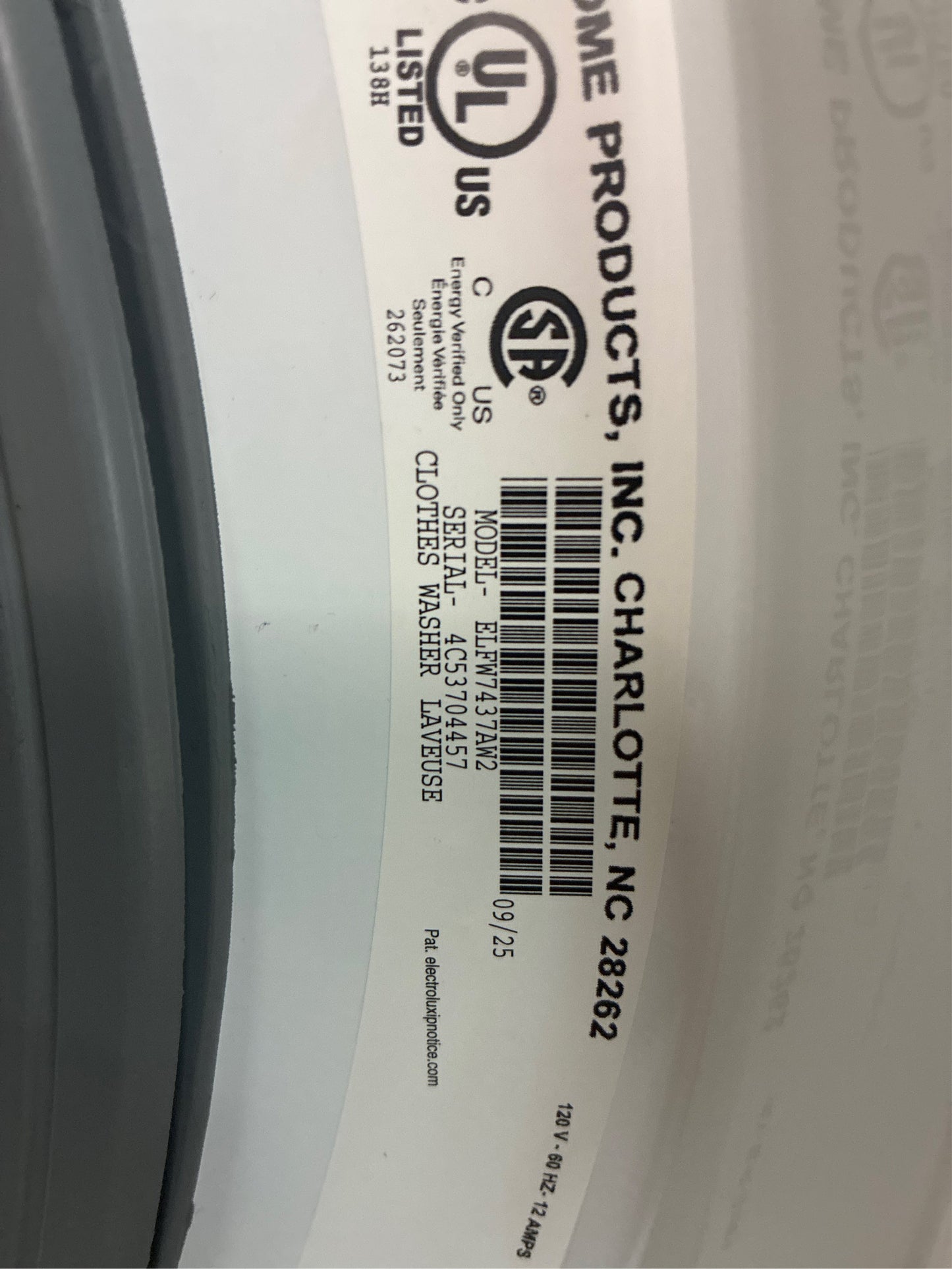 Electrolux 4.5-cu ft Stackable Washer