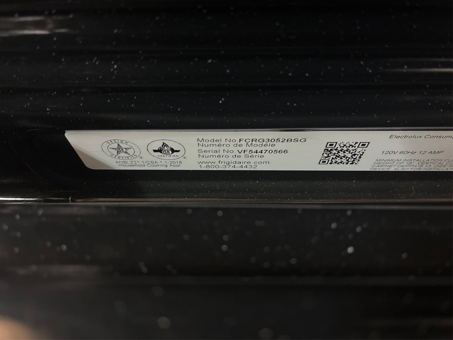 Frigidaire 30 5 Burner Gas Range, SS