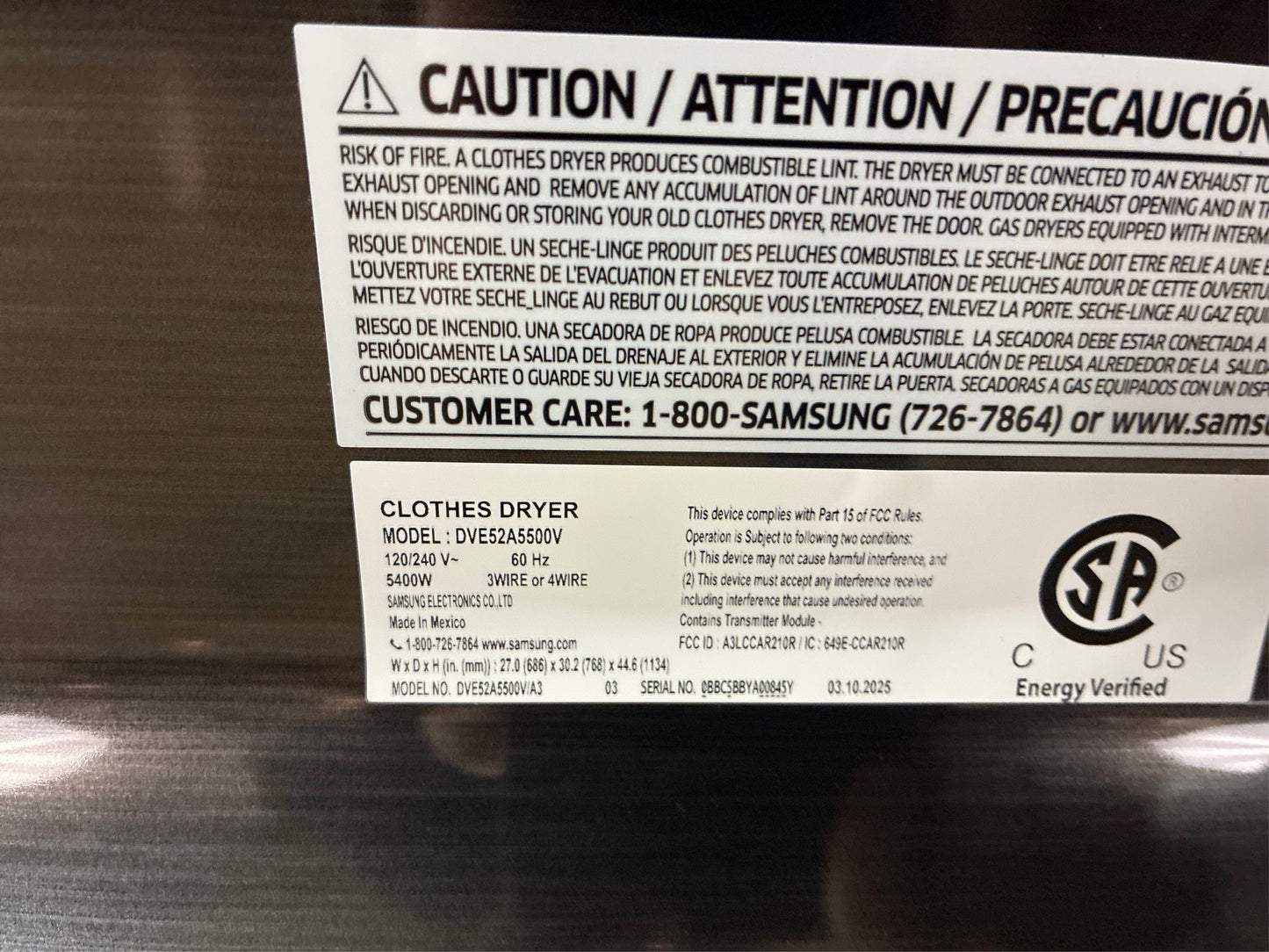 Samsung 7.4 cu. ft. Smart Vented Electric Dryer with Steam