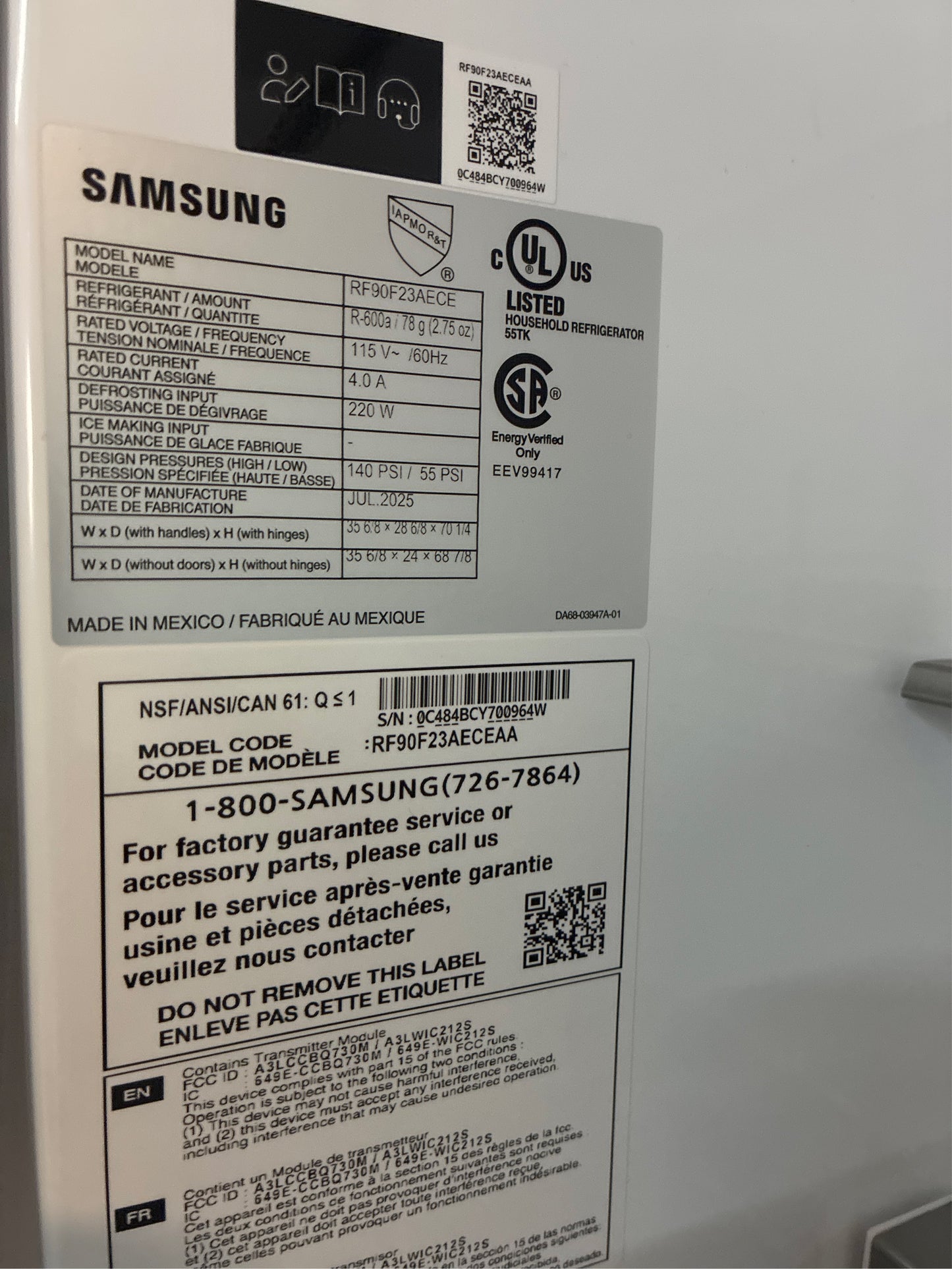 Samsung Bespoke 23 cu. ft. 4-Door Refrigerator
