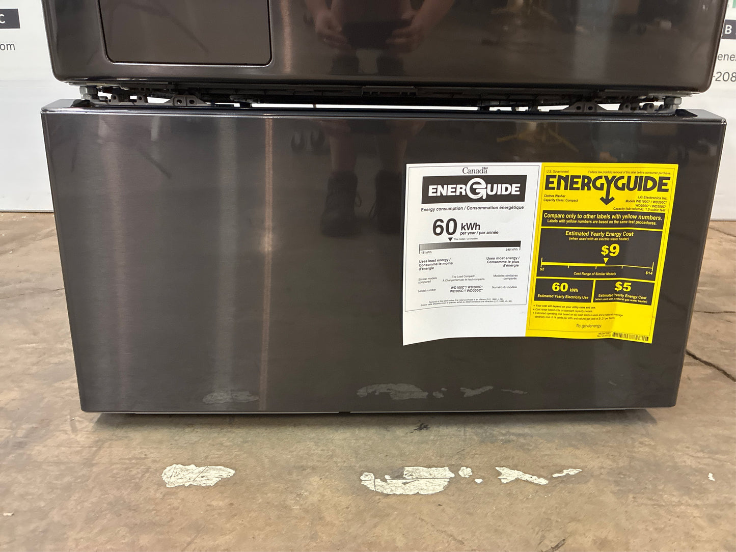 LG 27 in. Pedestal Front Load Washer Black Steel