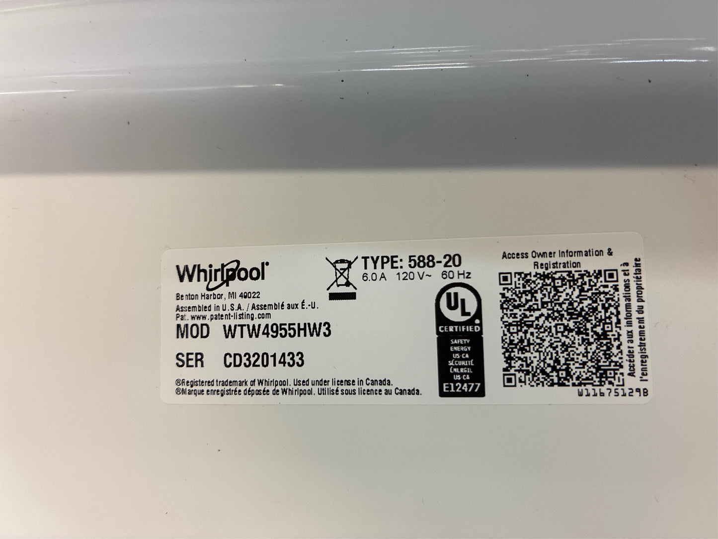 27.5 in. 3.8 cu. ft. High-Efficiency Washer