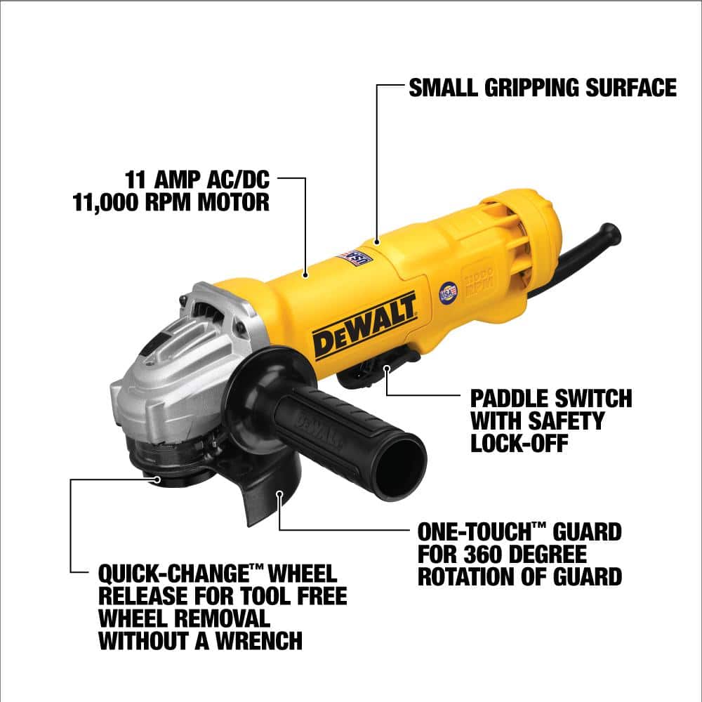 11-Amp Corded 4-1/2 in. Small Angle Grinder