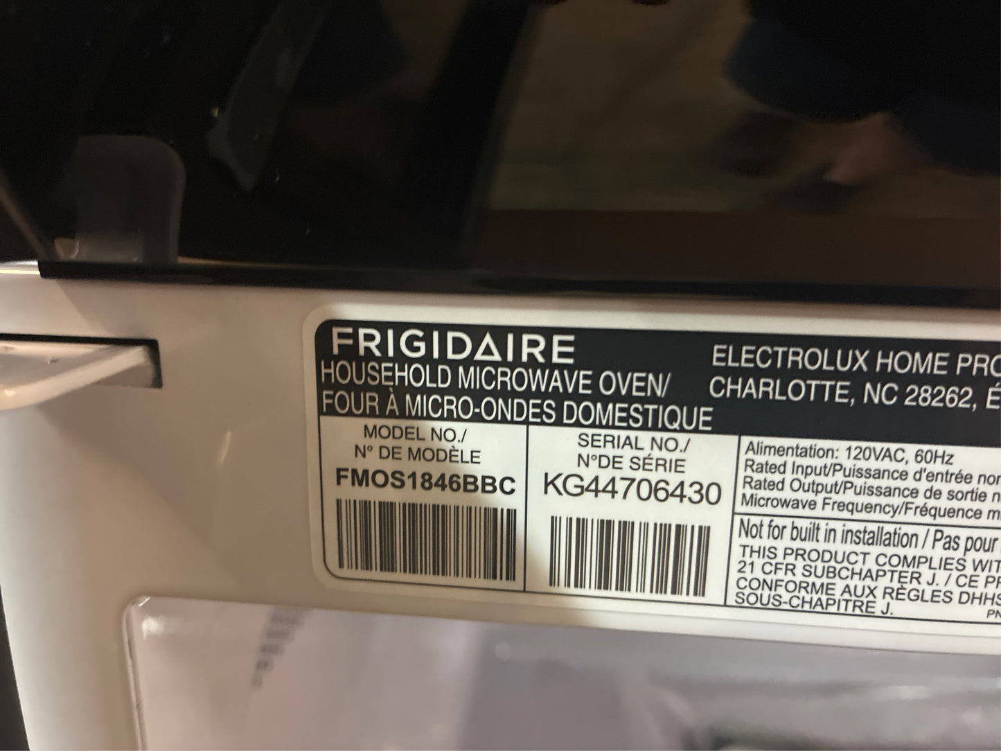Frigidaire 1.8 Cu. Ft. OTR Microwave Black