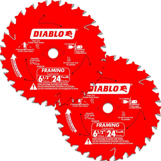 6-1/2 in. 24T Framing Circular Saw Blade 2-Pack