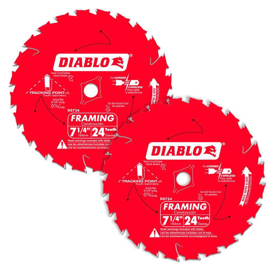7-1/4 in. 24-Tooth Circular Saw Blade 2-Pack