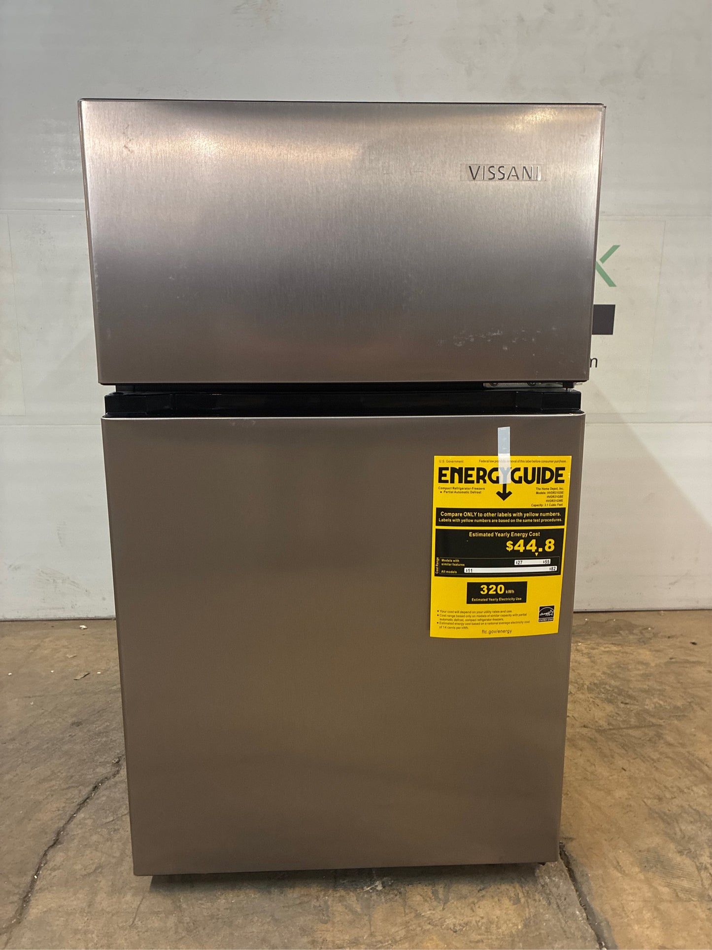 Vissani 3.1 cu ft 2-Door Mini Refrigerator