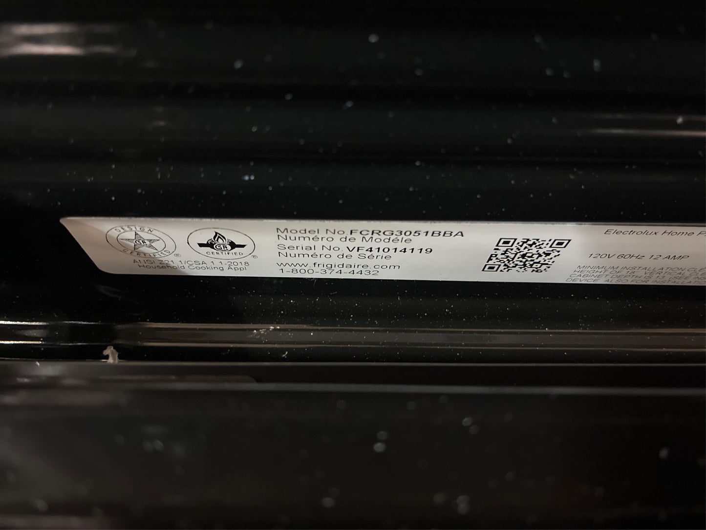 Frigidaire 30" 4-Burner Gas Range (Black)