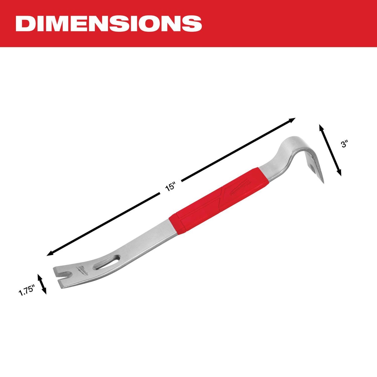 Milwaukee 15 in. Pry Bar 1 pk