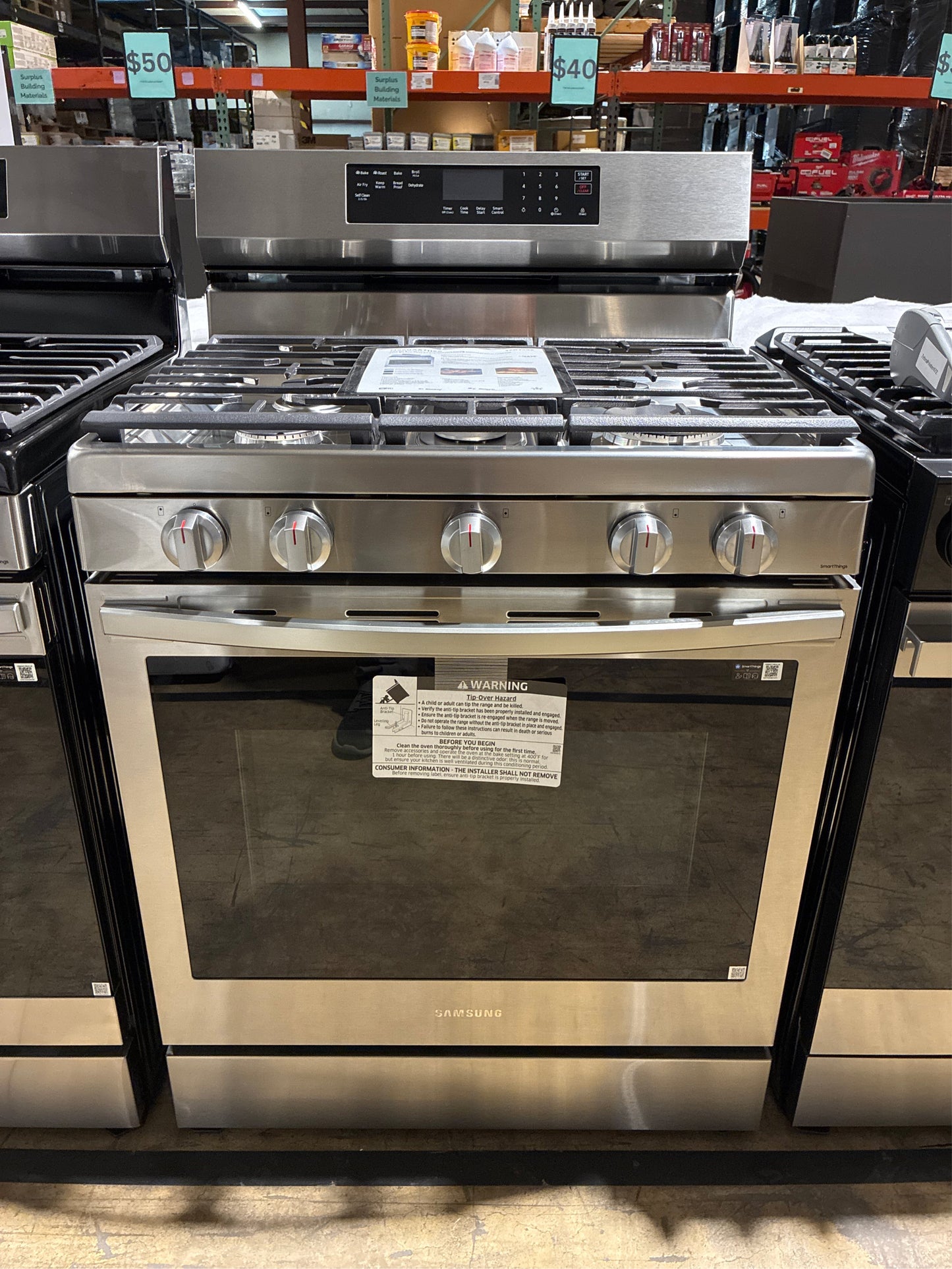 6 cu. ft. Smart Wi-Fi Enabled Convection Gas Range with No Preheat AirFry in Stainless Steel