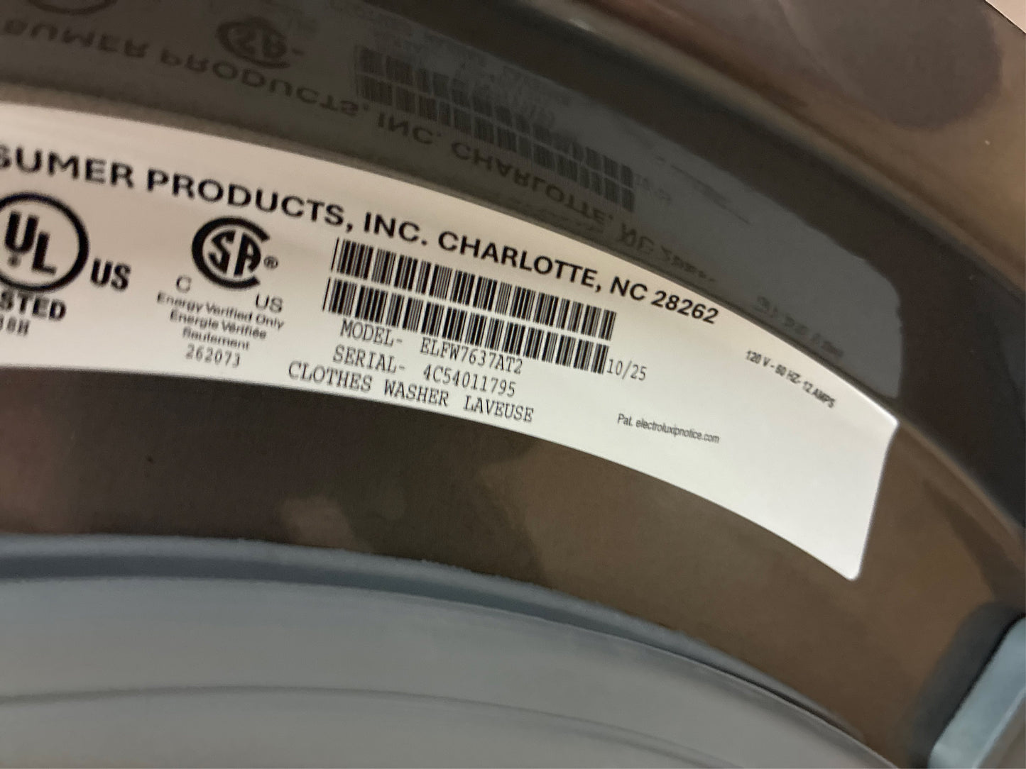 Electrolux 4.5 cu, ft. Front Load Washer - Titanium