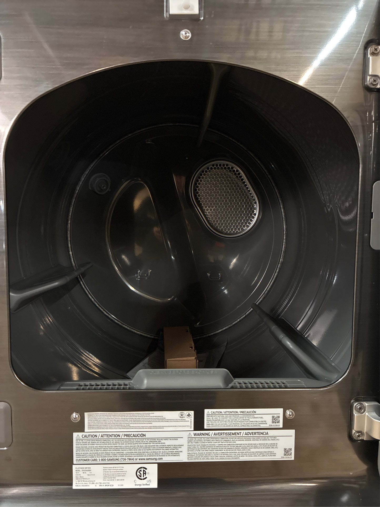 Samsung Brushed Black 7.4 cu ft - Gas Dryer with Steam+