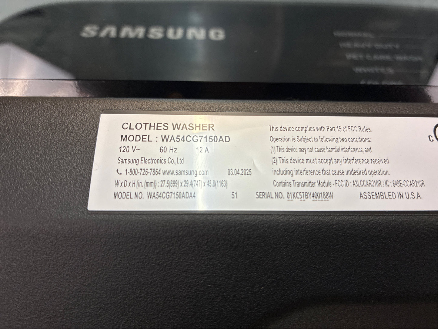 5.4 cu. ft. Smart Washer with Pet Care Solution