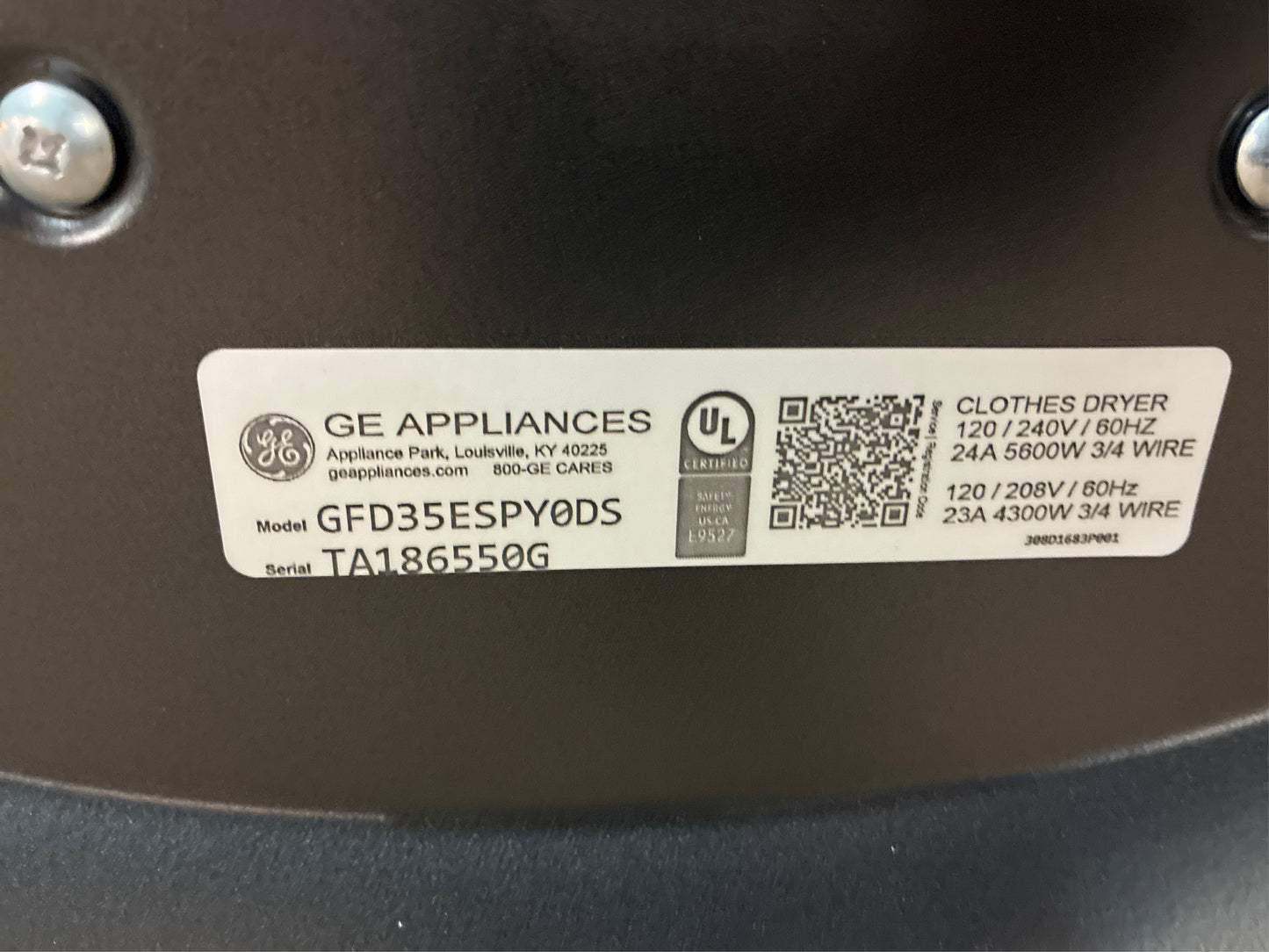 GE 7.8 cu ft, Vented Smart Front Electric Dryer