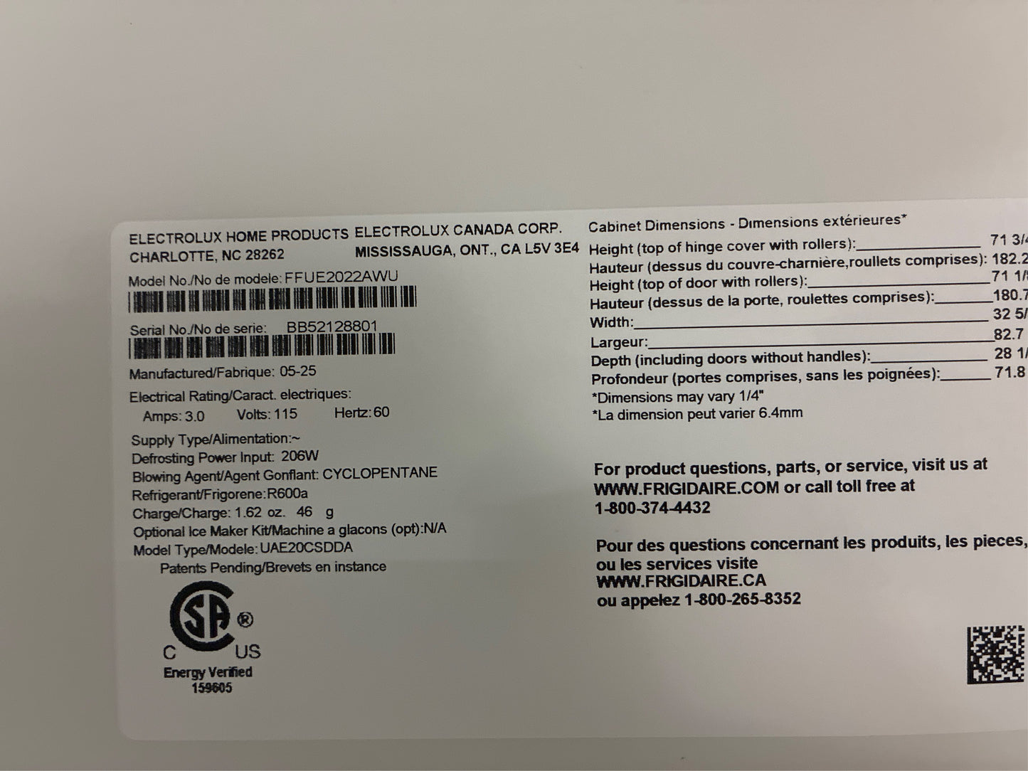 Frigidaire 32.6" 20 cu. ft. Upright Freezer