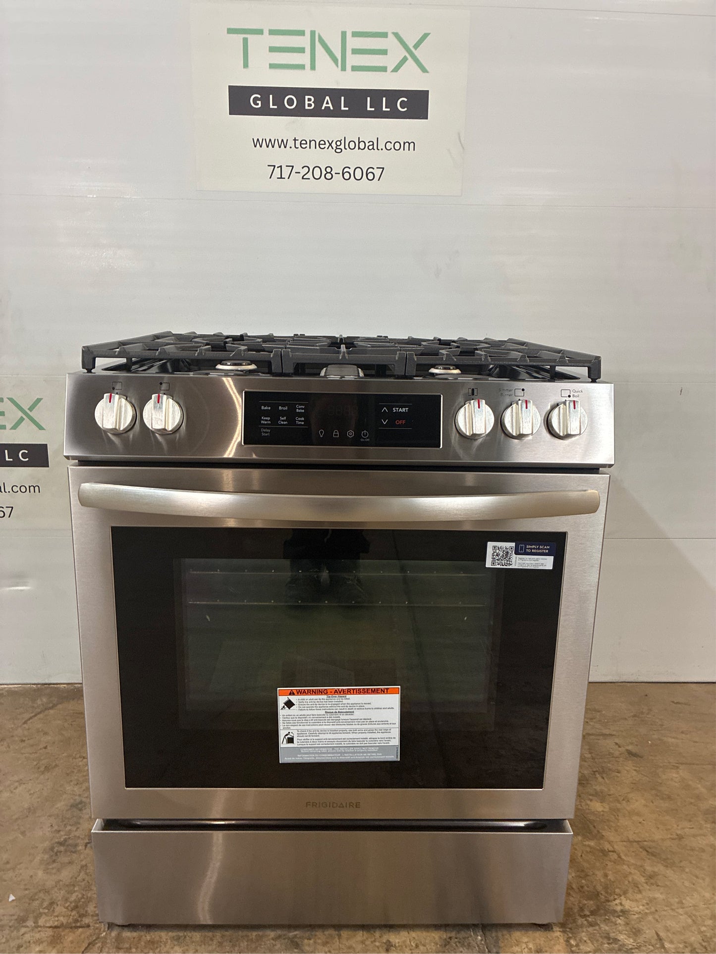 Frigidaire 30" 5-Burner Slide-In Gas Range w/ Convection