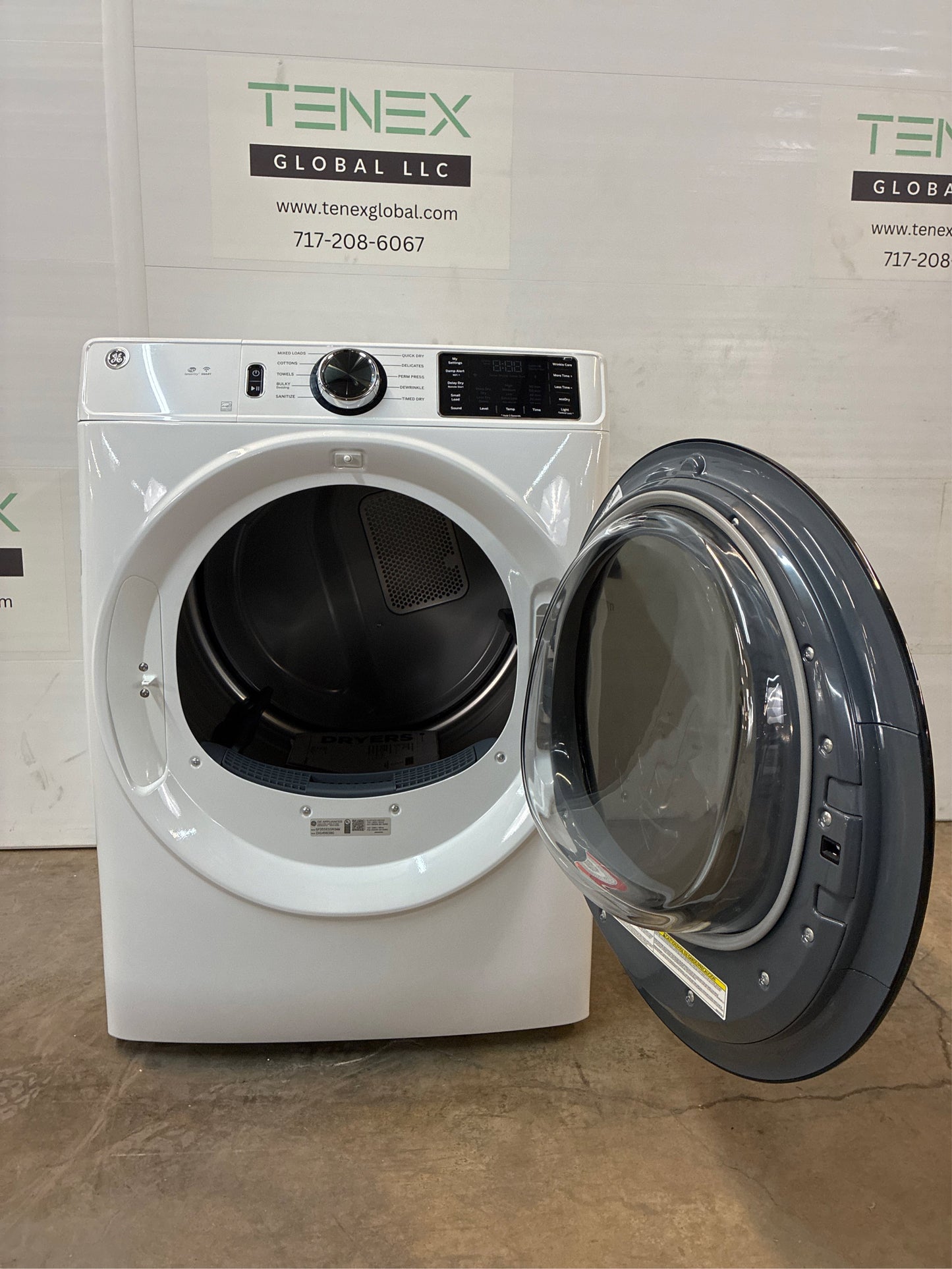GE 7.8 cu. ft. Smart Front Load Electric Dryer, White