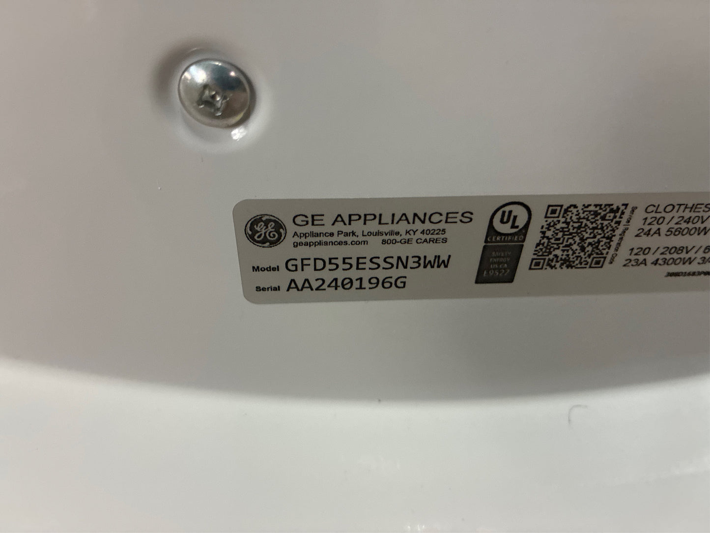 GE 7.8-cu ft Stackable Electric Dryer (White)