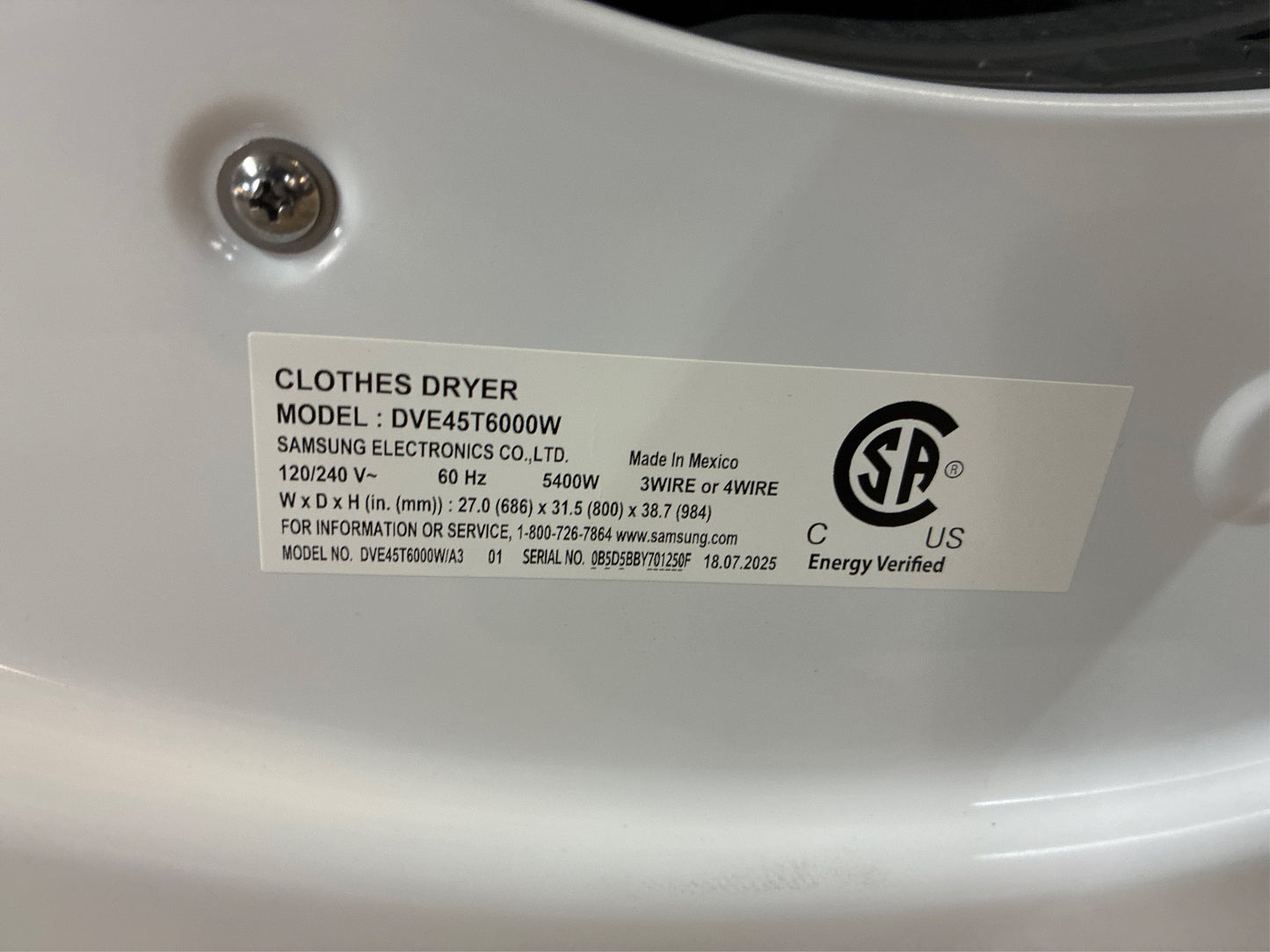 Samsung 7.5-cu ft Stackable Electric Dryer (White)