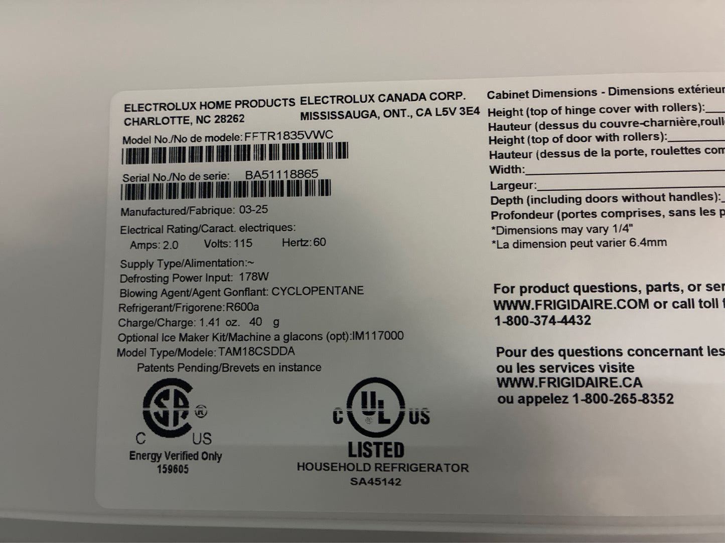 Frigidaire 30-in., Top Freezer Refrigerator