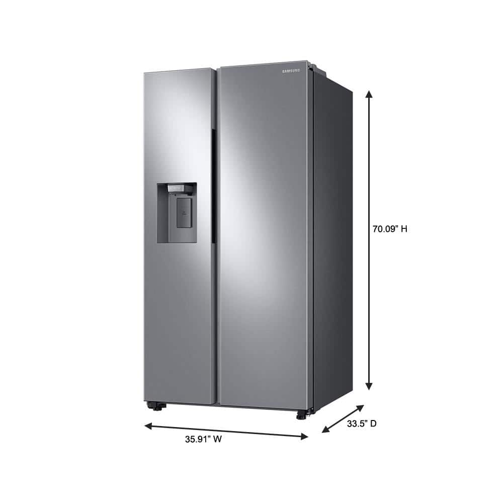 Samsung 36" Side-by-Side Refrigerator, 27.4 cu ft, SS