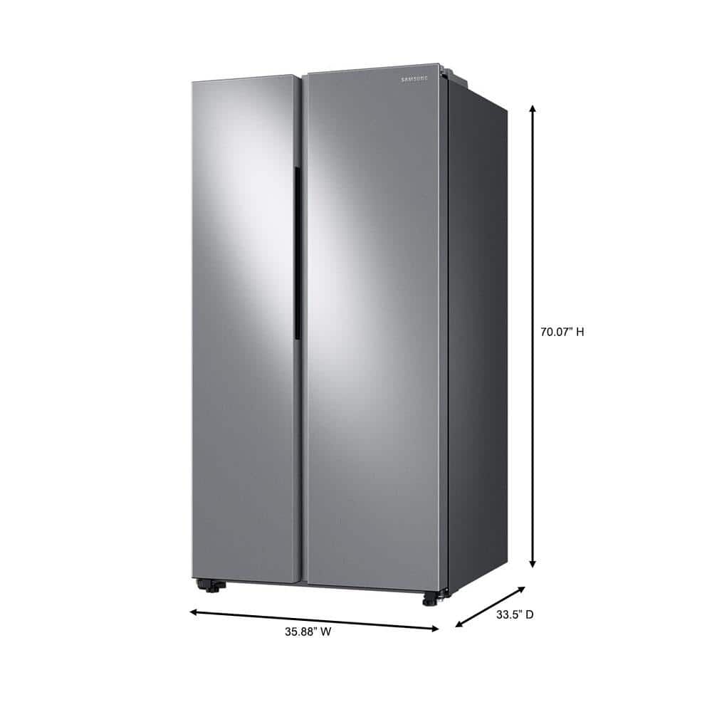 Samsung 36 in. 28 cu. ft. Smart Side-by-Side Refrigerator Stainless Steel