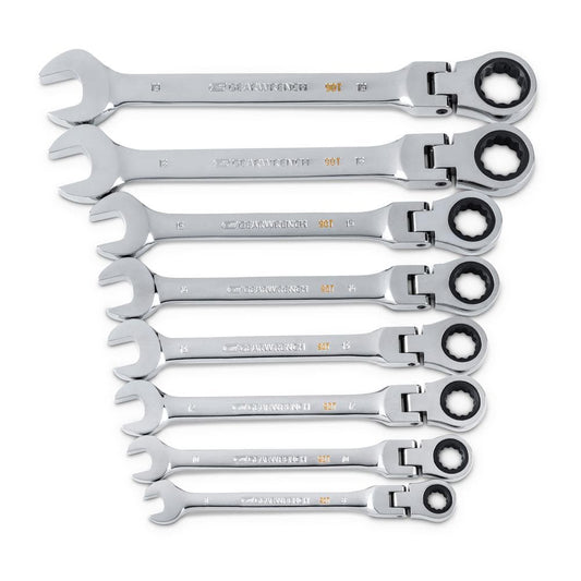 90-Tooth Flex Head Ratcheting Wrench Set (8-Piece)