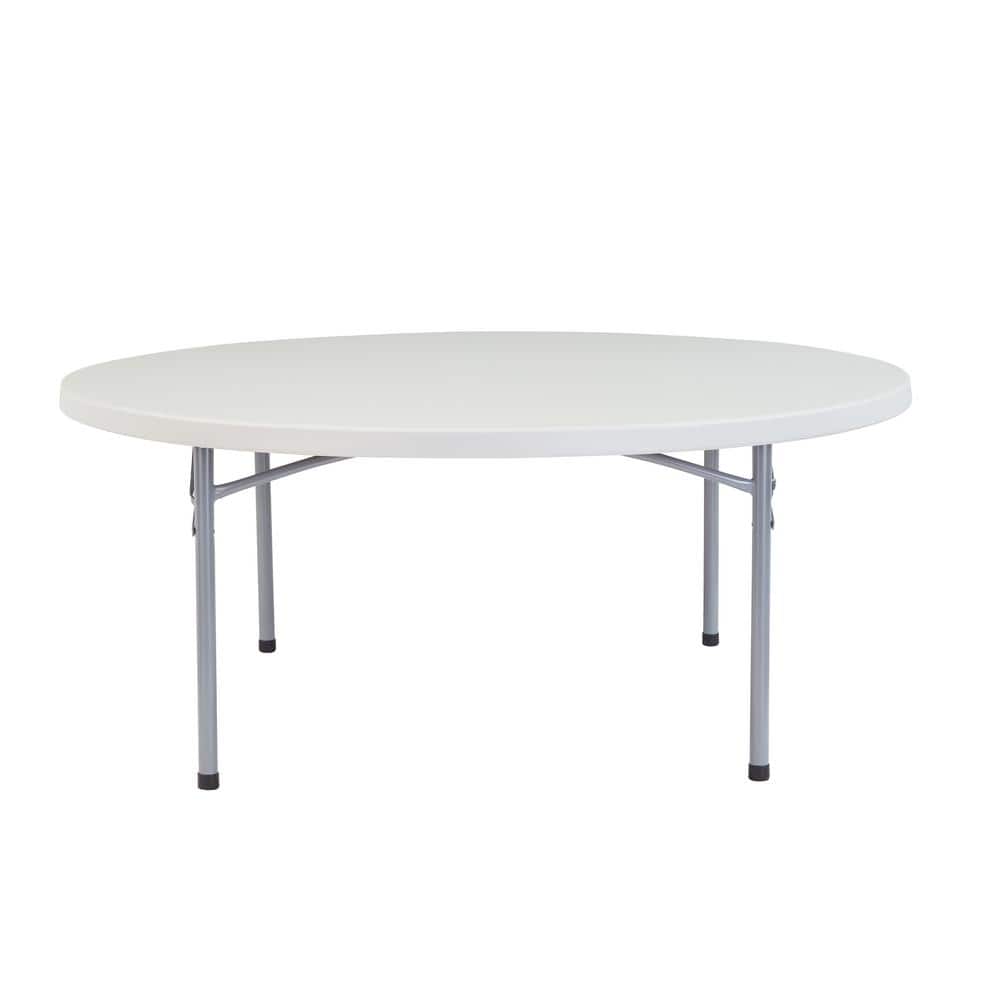 71 in. Grey Plastic Round Folding Table