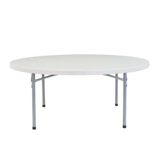 71 in. Grey Plastic Round Folding Table