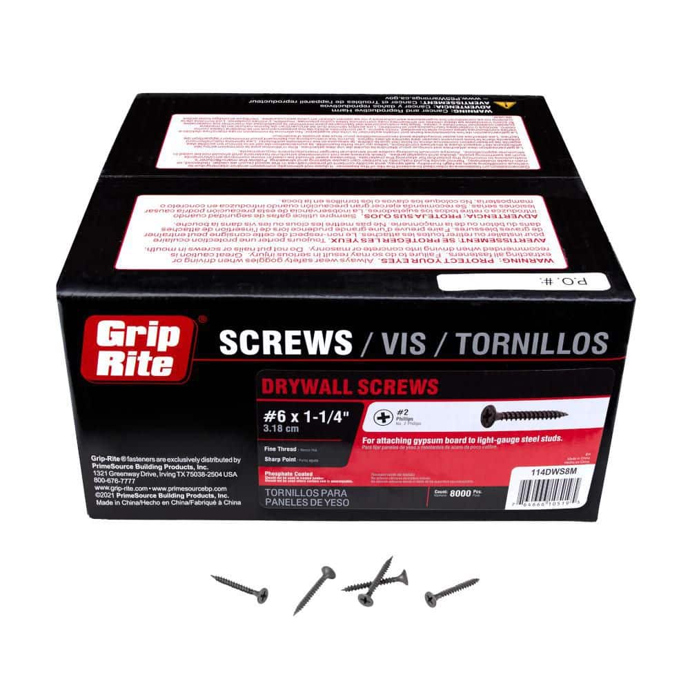 Grip-Rite 6 x 1-1/4 in. Screws (8,000-pack)