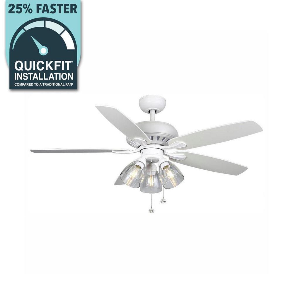 Rockport 52" Indoor LED White Ceiling Fan