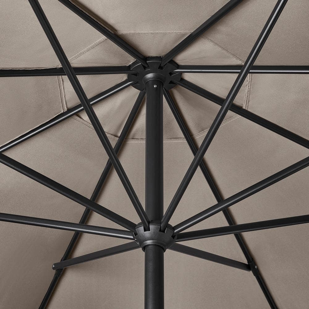 11 ft. Steel Patio Umbrella in Riverbed Tan