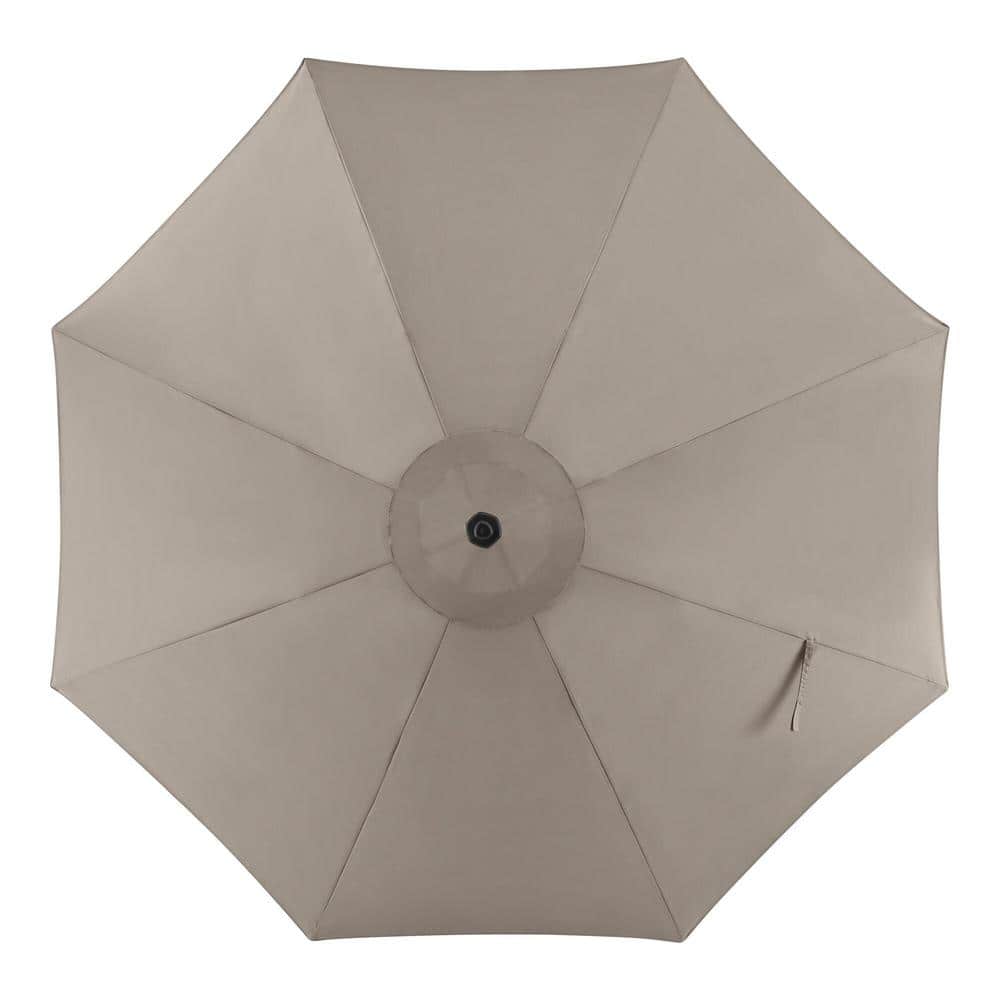 11 ft. Steel Patio Umbrella in Riverbed Tan