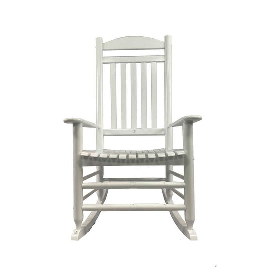 Patio White Wood Outdoor Rocking Chair