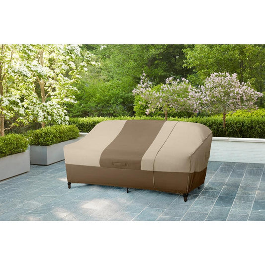 38x77.3x31 in. Beige Patio Loveseat/Sofa Cover