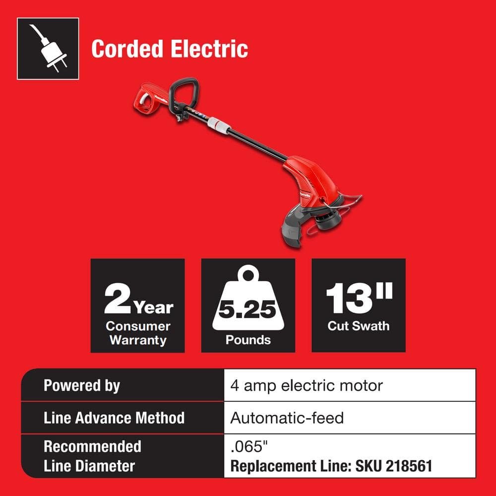 Homelite 13 in. 4 Amp Electric String Trimmer