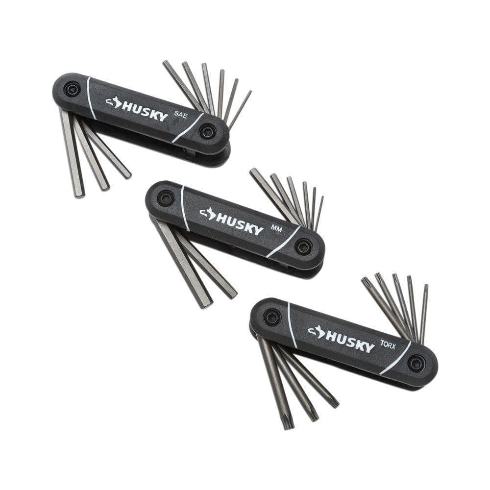 Folding Hex Key Set (9 SAE, 8 MM, 8 Torx)