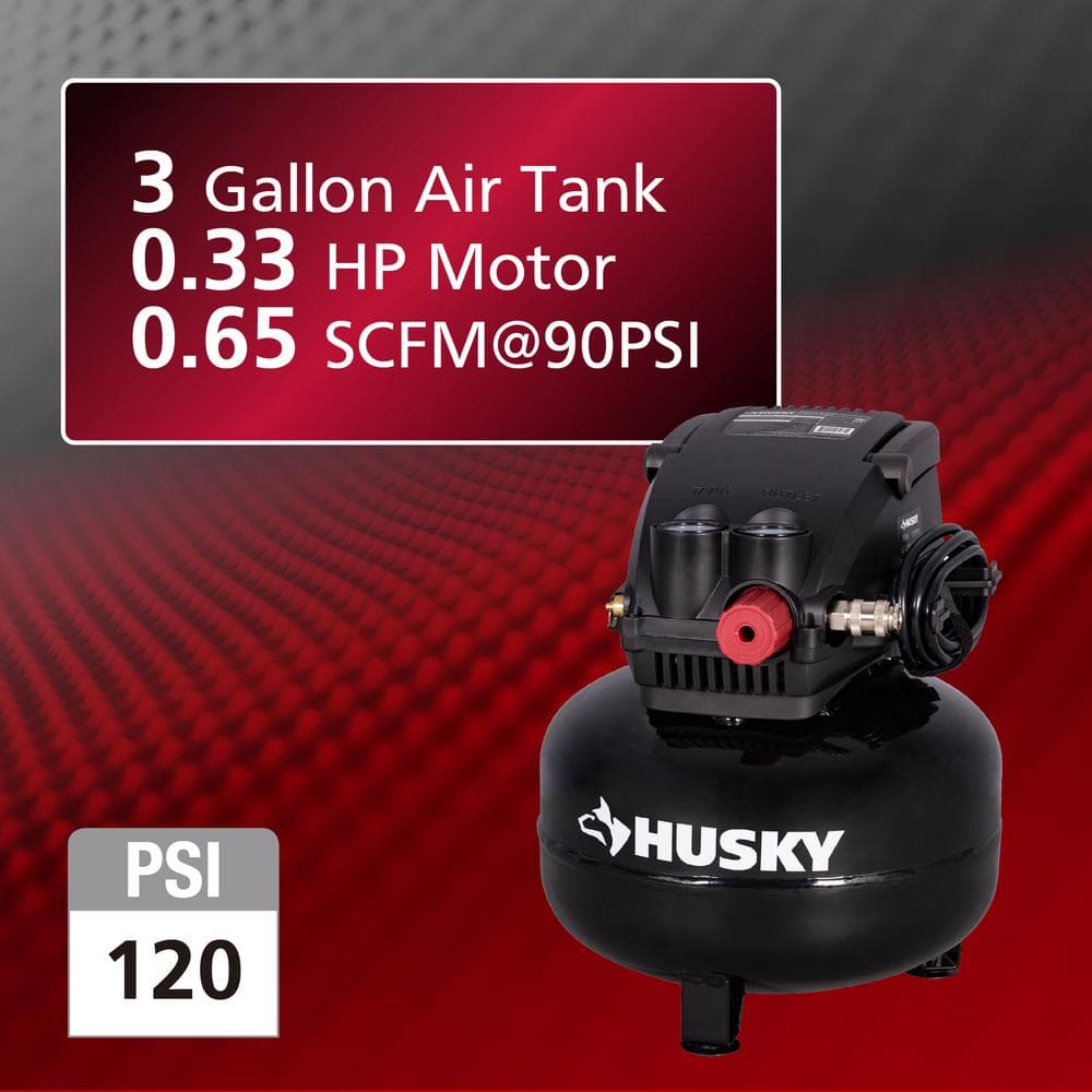 Husky 3 Gal. 120PSI Electric Pancake Compressor